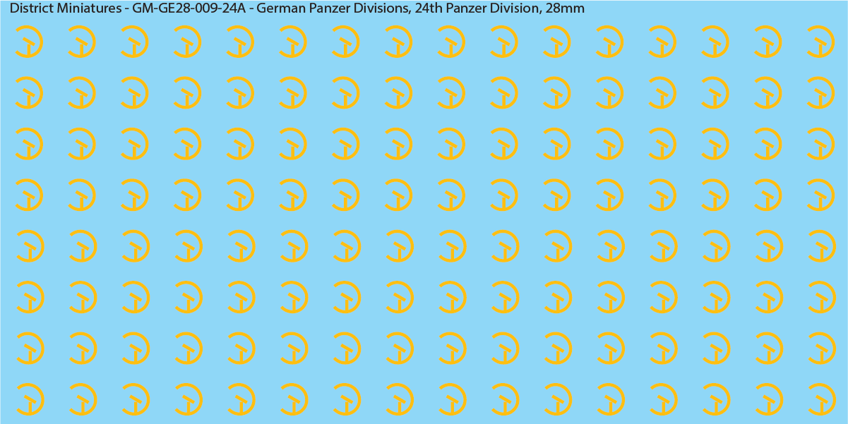 WW2 German Wehrmacht Panzer Divisions, 28mm Decals