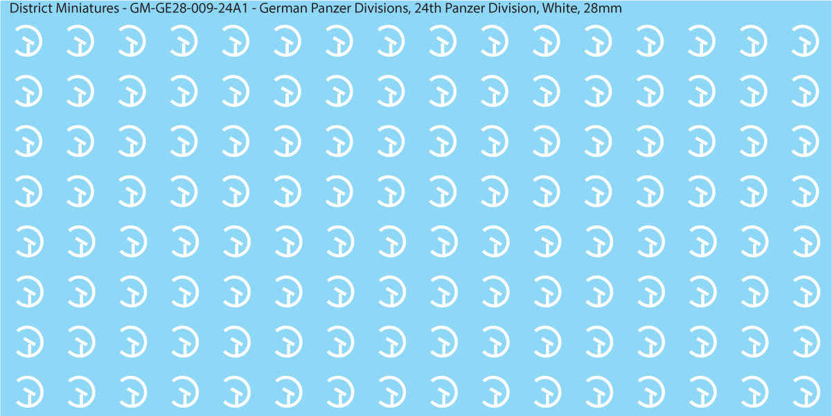 WW2 German Wehrmacht Panzer Divisions, 28mm Decals