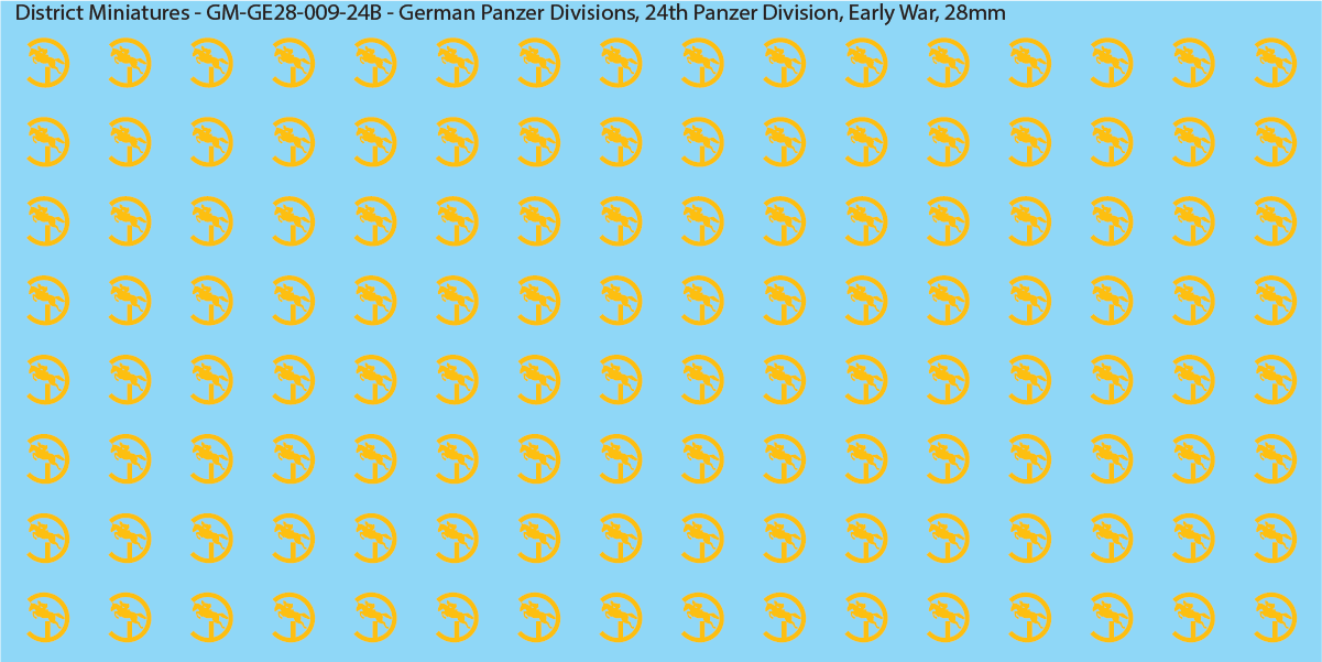 WW2 German Wehrmacht Panzer Divisions, 28mm Decals