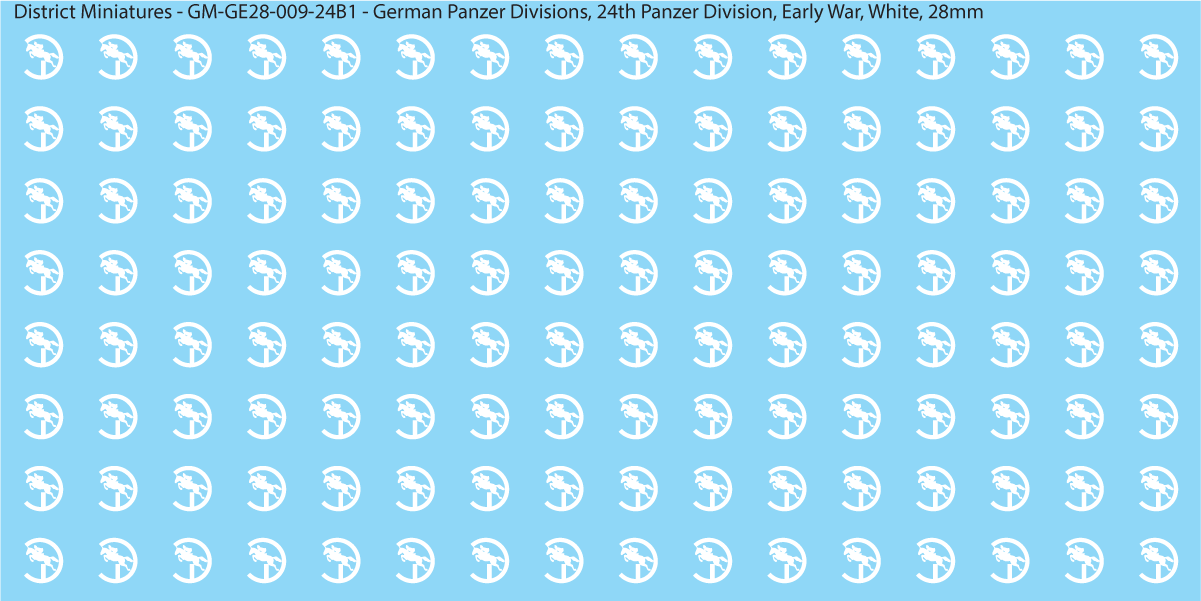 WW2 German Wehrmacht Panzer Divisions, 28mm Decals