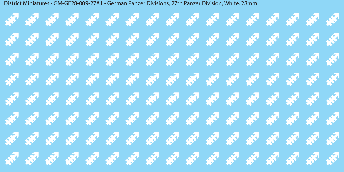 WW2 German Wehrmacht Panzer Divisions, 28mm Decals