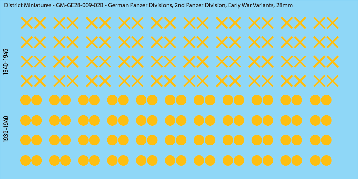 WW2 German Wehrmacht Panzer Divisions, 28mm Decals