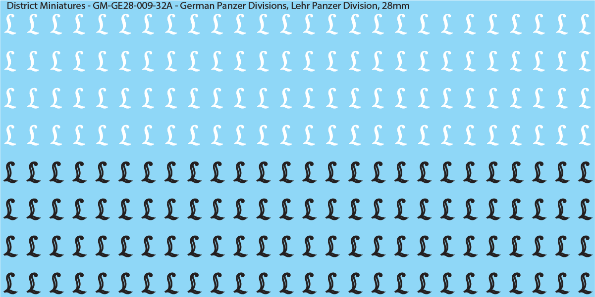 WW2 German Wehrmacht Panzer Divisions, 28mm Decals