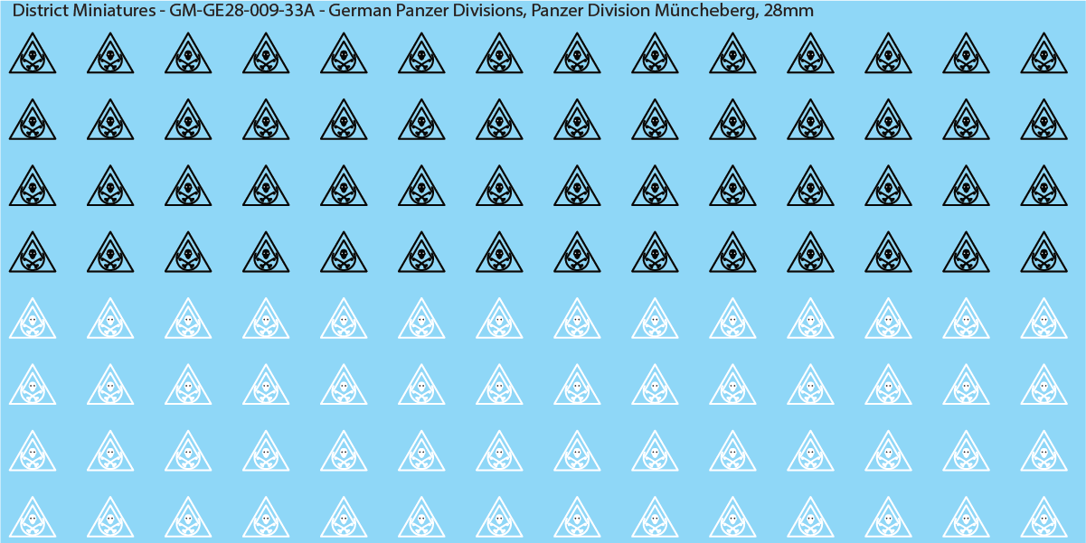 WW2 German Wehrmacht Panzer Divisions, 28mm Decals