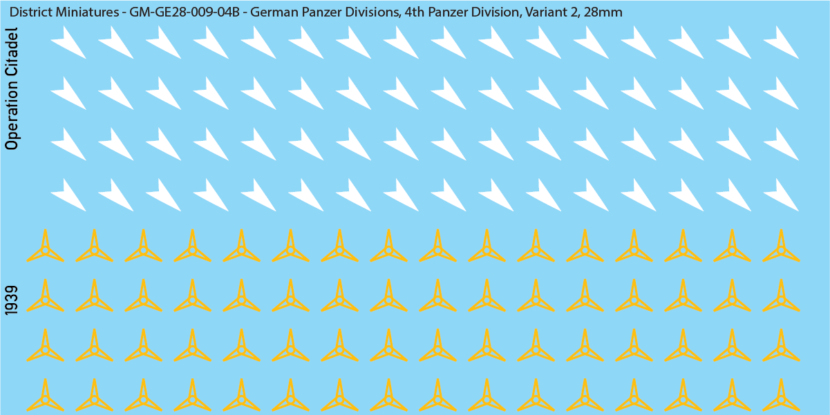 WW2 German Wehrmacht Panzer Divisions, 28mm Decals