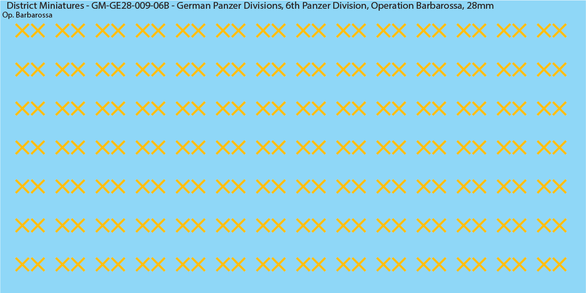 WW2 German Wehrmacht Panzer Divisions, 28mm Decals