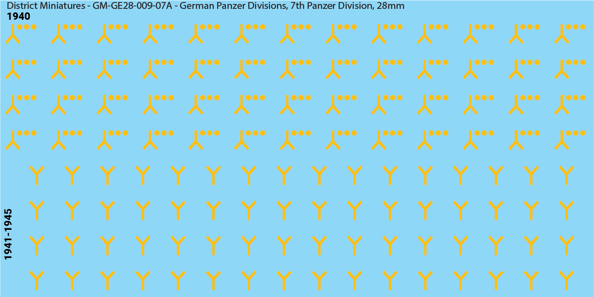 WW2 German Wehrmacht Panzer Divisions, 28mm Decals