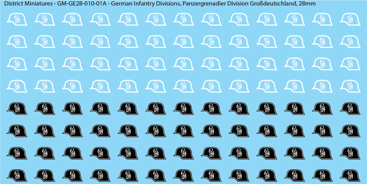 WW2 German Wehrmacht Infantry Divisions, 28mm Decals