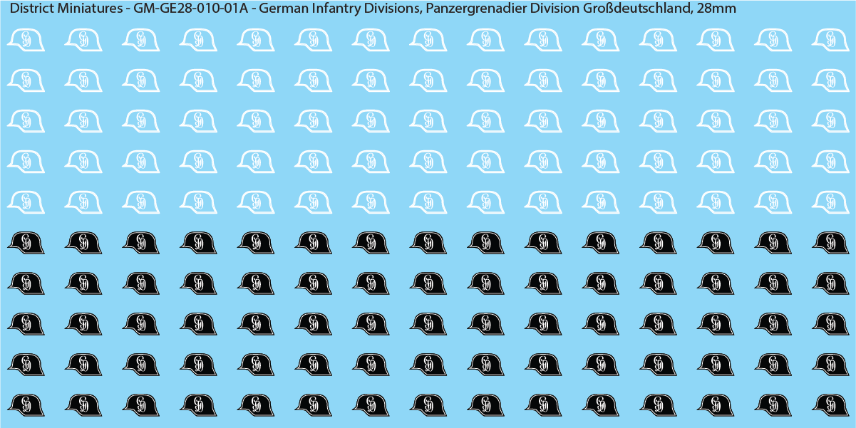 WW2 German Wehrmacht Infantry Divisions, 28mm Decals