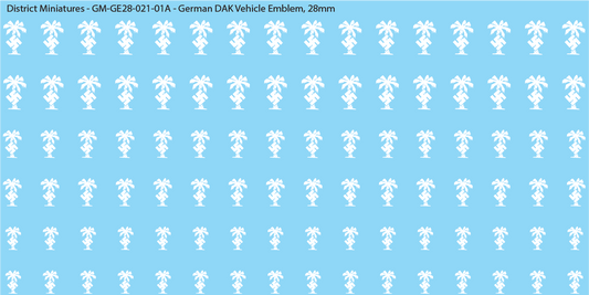 WW2 German - German Vehicle DAK (Afrika Corps) Emblems, 28mm Decals