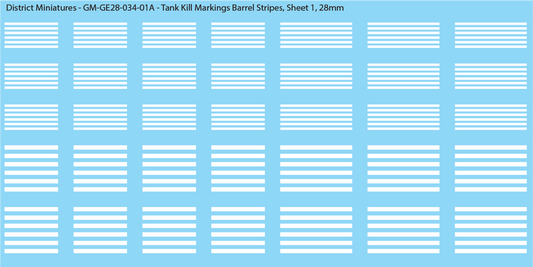 Tank Kill Markings Barrel Stripes , 28mm Decals