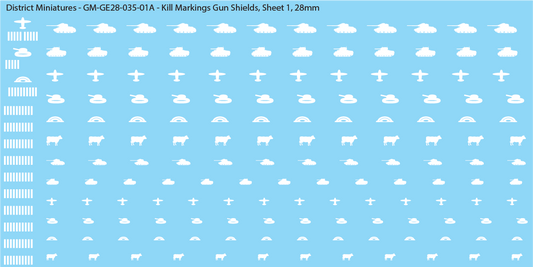 Kill Markings for Gun Shields, 28mm Decals