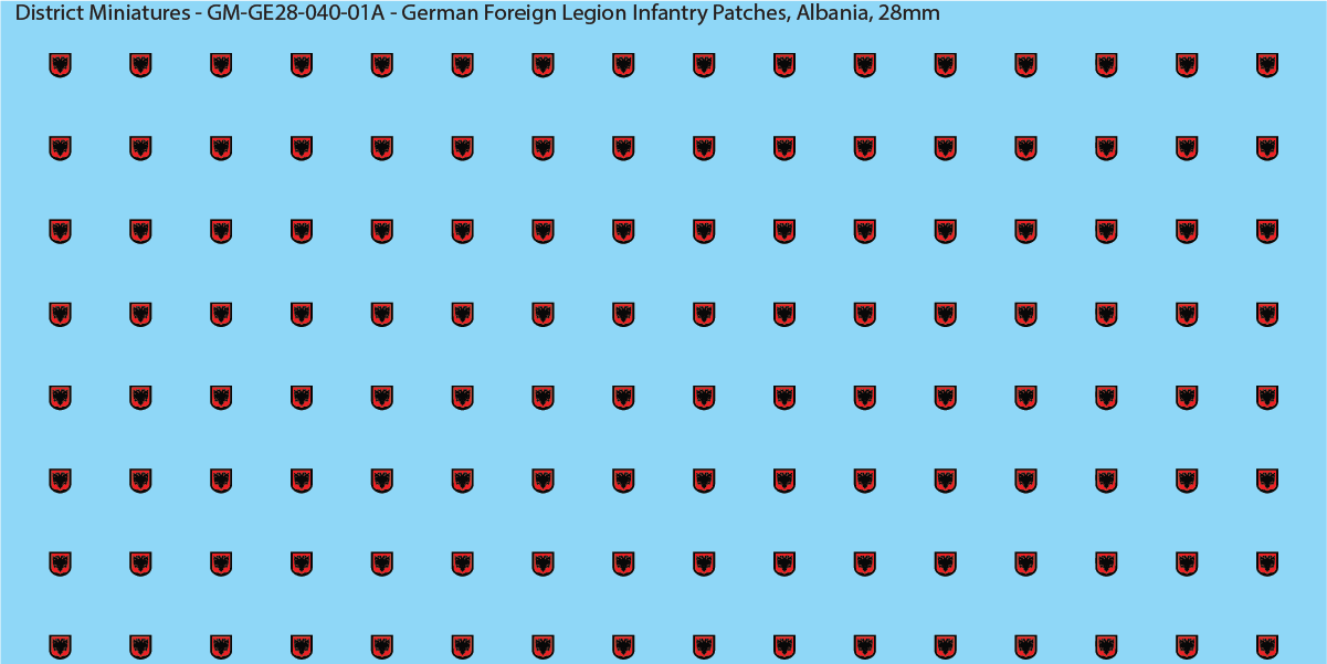 Albania - German Foreign Legion infantry patch, 28mm waterslide decal