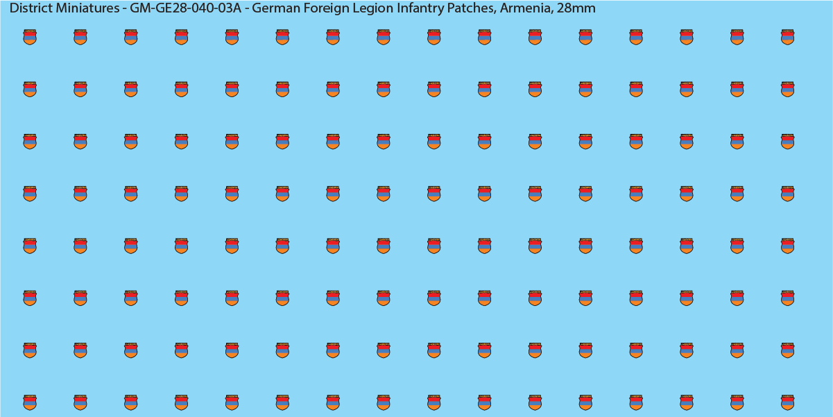 Armenia - German Foreign Legion infantry patch, 28mm waterslide decal
