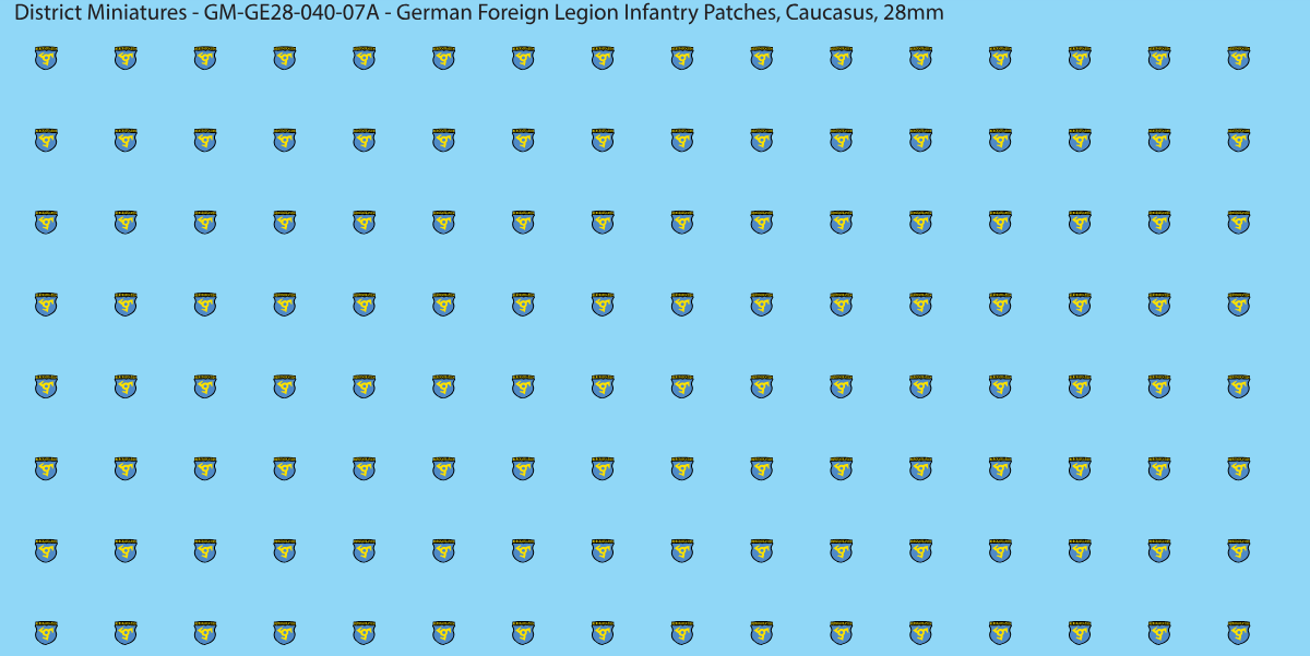 Caucasus - German Foreign Legion infantry patch, 28mm waterslide decal