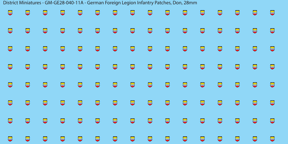 Don - German Foreign Legion infantry patch, 28mm waterslide decal