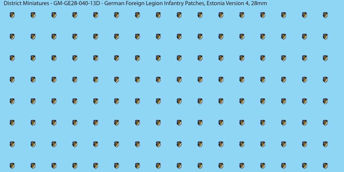 Estonia Version 4 - German Foreign Legion infantry patch, 28mm waterslide decal