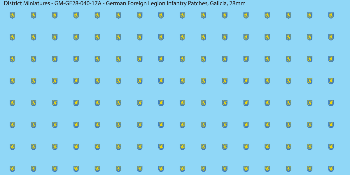 Galicia - German Foreign Legion infantry patch, 28mm waterslide decal