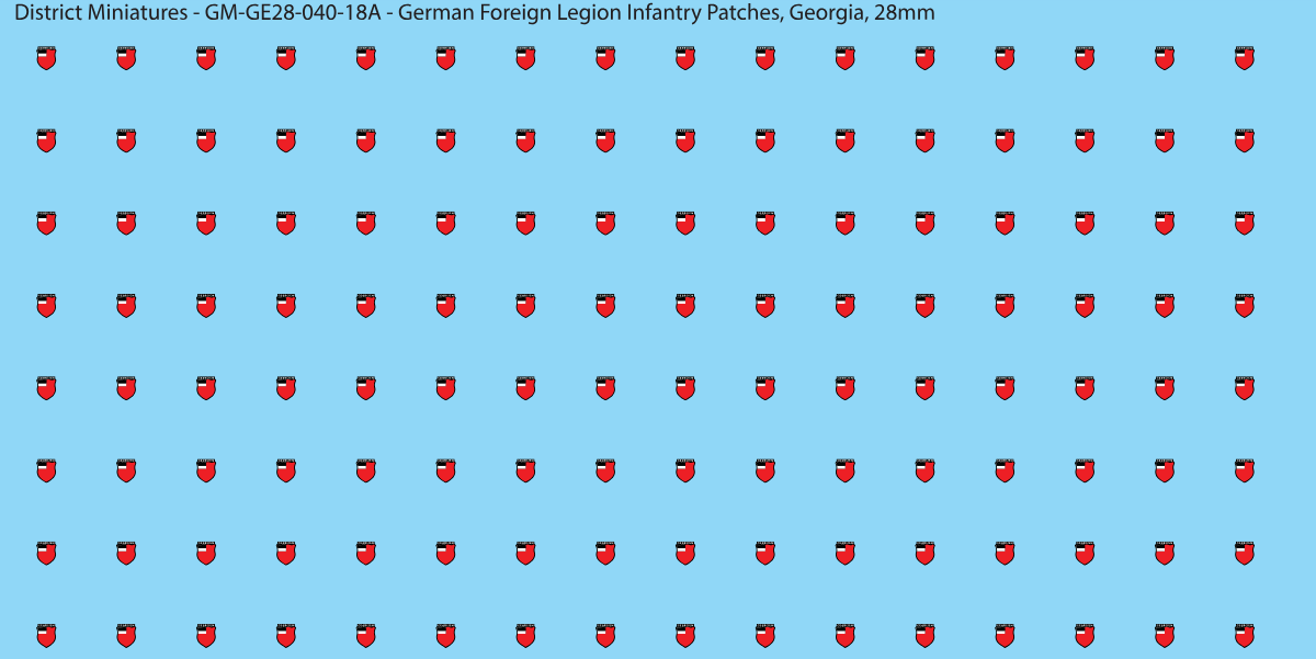 Georgia - German Foreign Legion infantry patch, 28mm waterslide decal