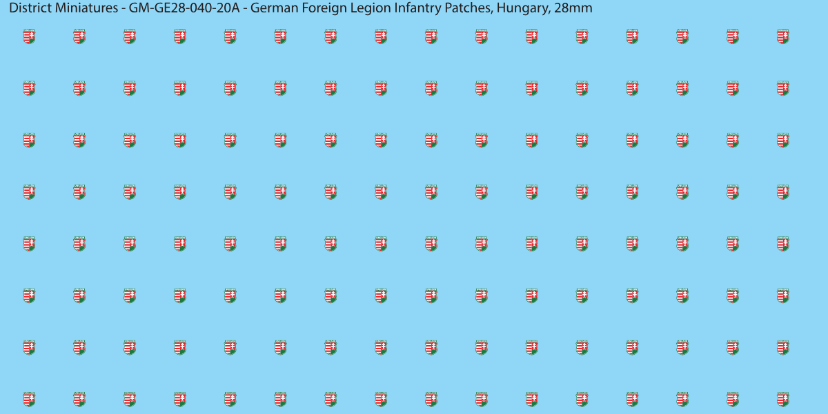 Hungary - German Foreign Legion infantry patch, 28mm waterslide decal