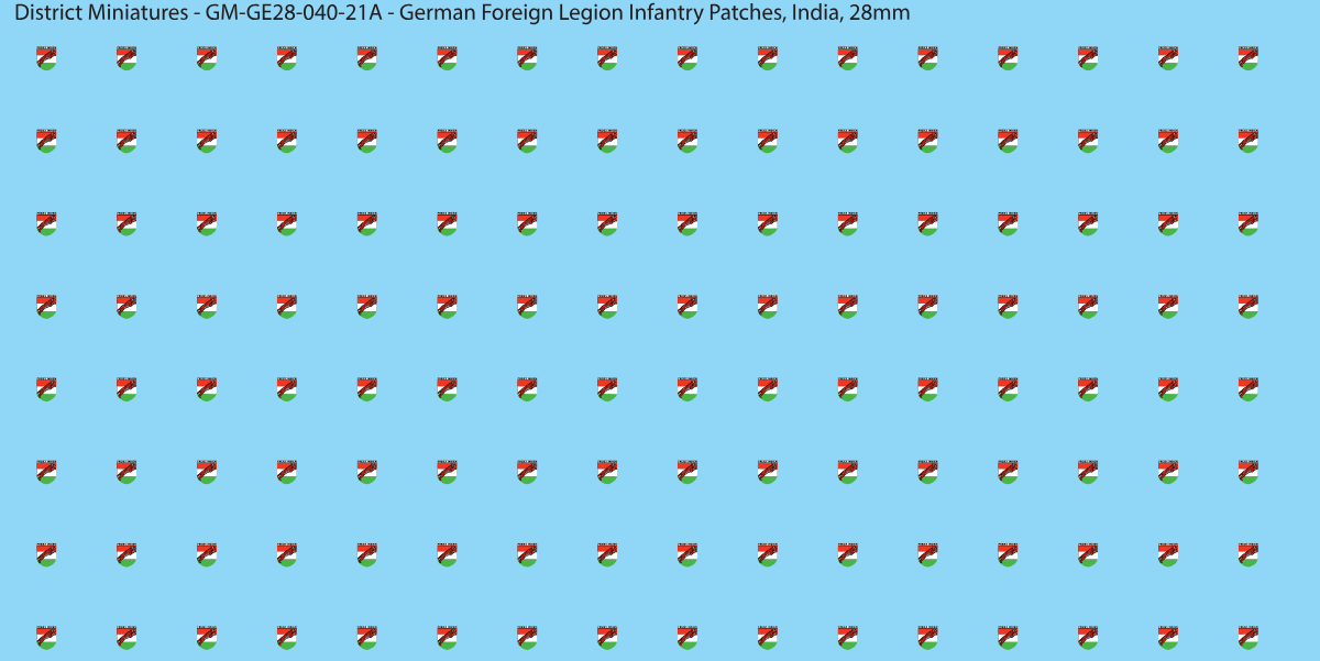 India - German Foreign Legion infantry patch, 28mm waterslide decal