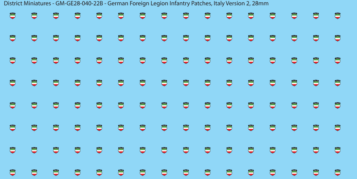 Italy Version 2 - German Foreign Legion infantry patch, 28mm waterslide decal