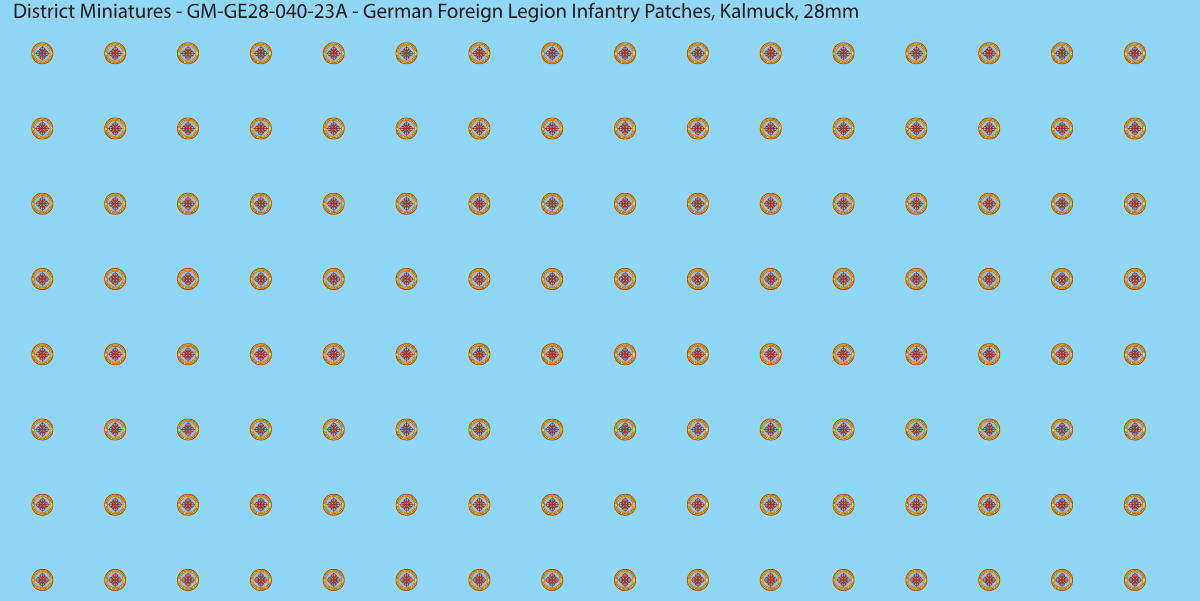 Kalmuck - German Foreign Legion infantry patch, 28mm waterslide decal