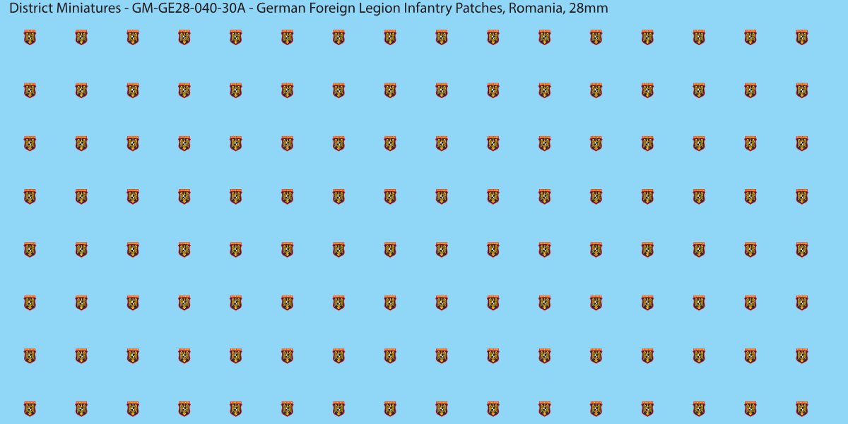 Romania - German Foreign Legion infantry patch, 28mm waterslide decal