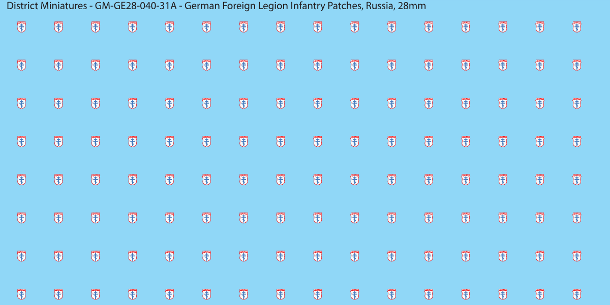 Russia - German Foreign Legion infantry patch, 28mm waterslide decal