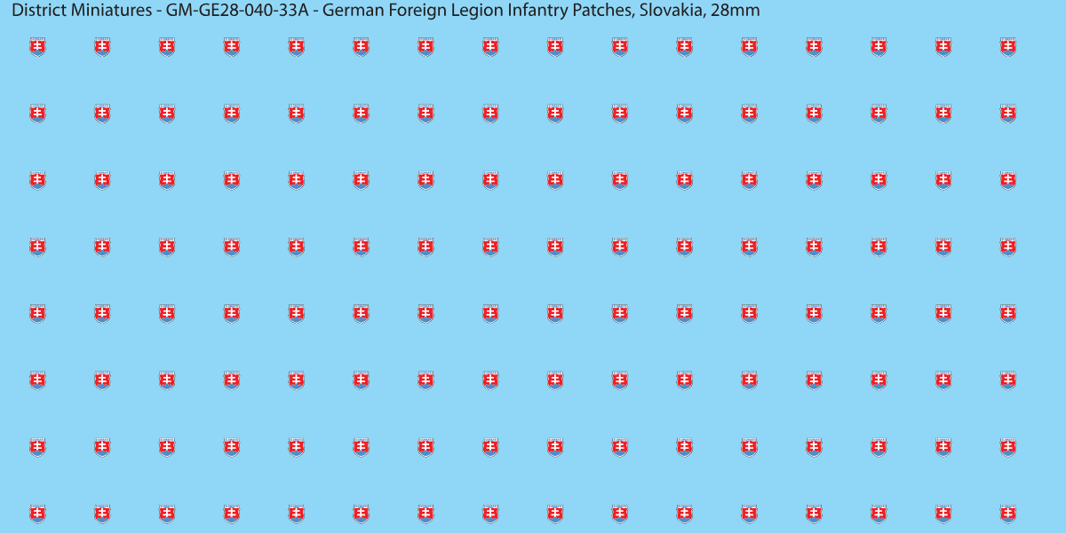 Slovakia - German Foreign Legion infantry patch, 28mm waterslide decal