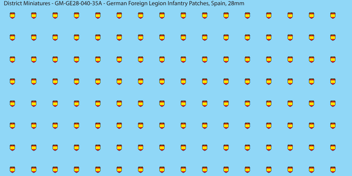 Spain - German Foreign Legion infantry patch, 28mm waterslide decal