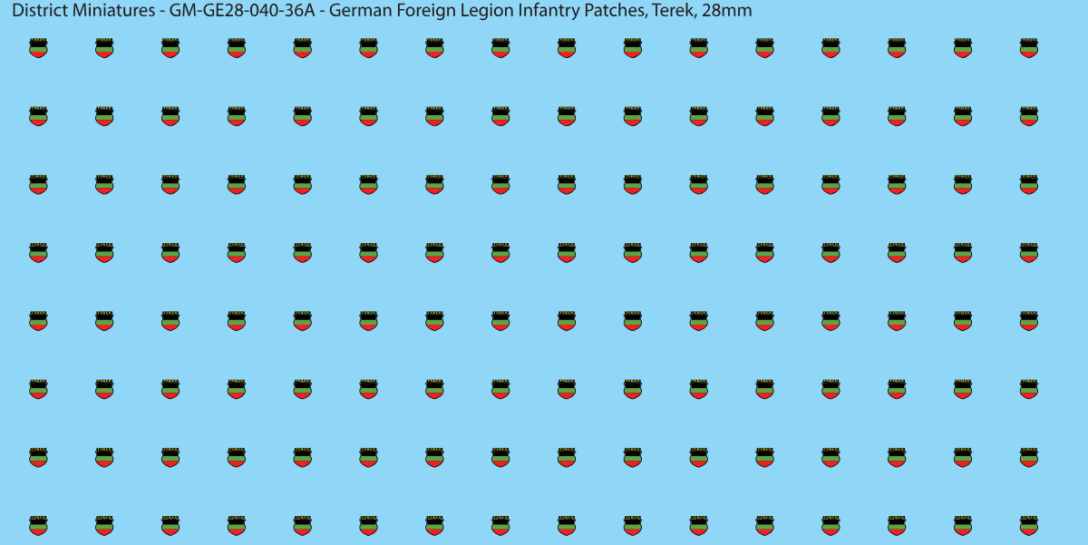Terek - German Foreign Legion infantry patch, 28mm waterslide decal