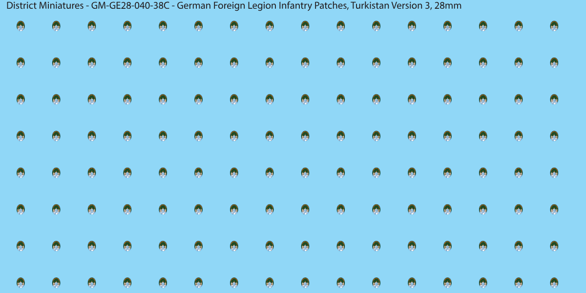 Turkistan Version 3 - German Foreign Legion infantry patch, 28mm waterslide decal
