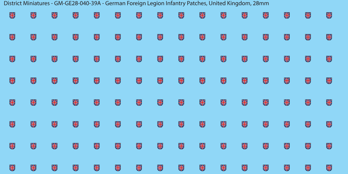 United Kingdom - German Foreign Legion infantry patch, 28mm waterslide decal