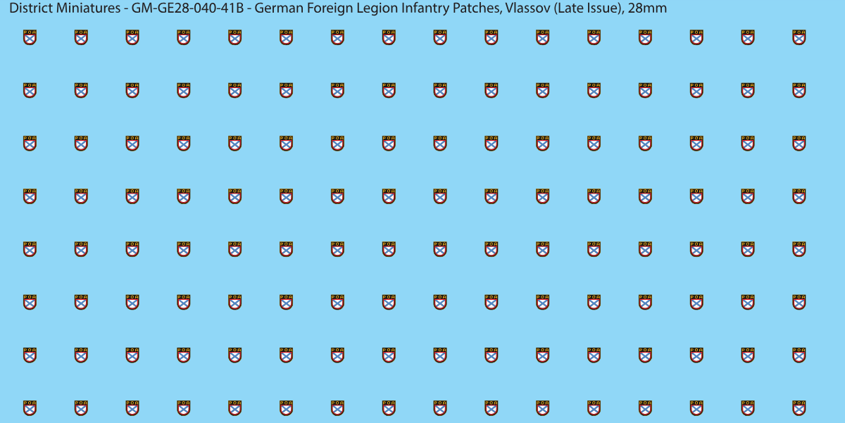 Vlassov (Late Issue) - German Foreign Legion infantry patch, 28mm waterslide decal