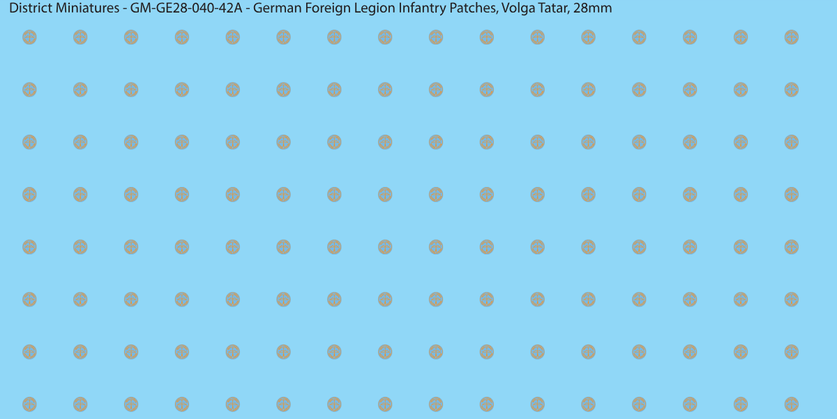 Volga Tatar Version 1 - German Foreign Legion infantry patch, 28mm waterslide decal