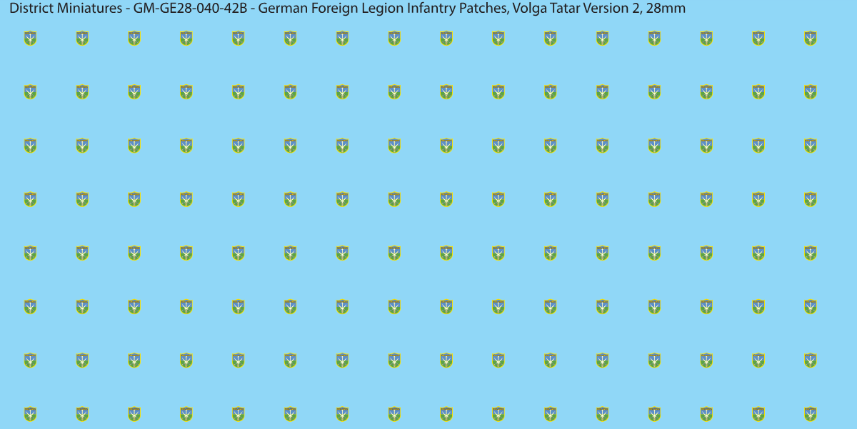 Volga Tatar Version 2 - German Foreign Legion infantry patch, 28mm waterslide decal