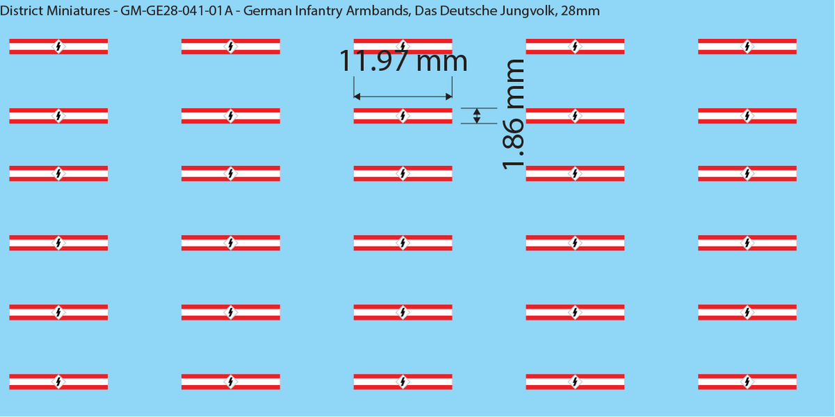 German Infantry Armbands, Das Deutsche Jungvolk, 28mm