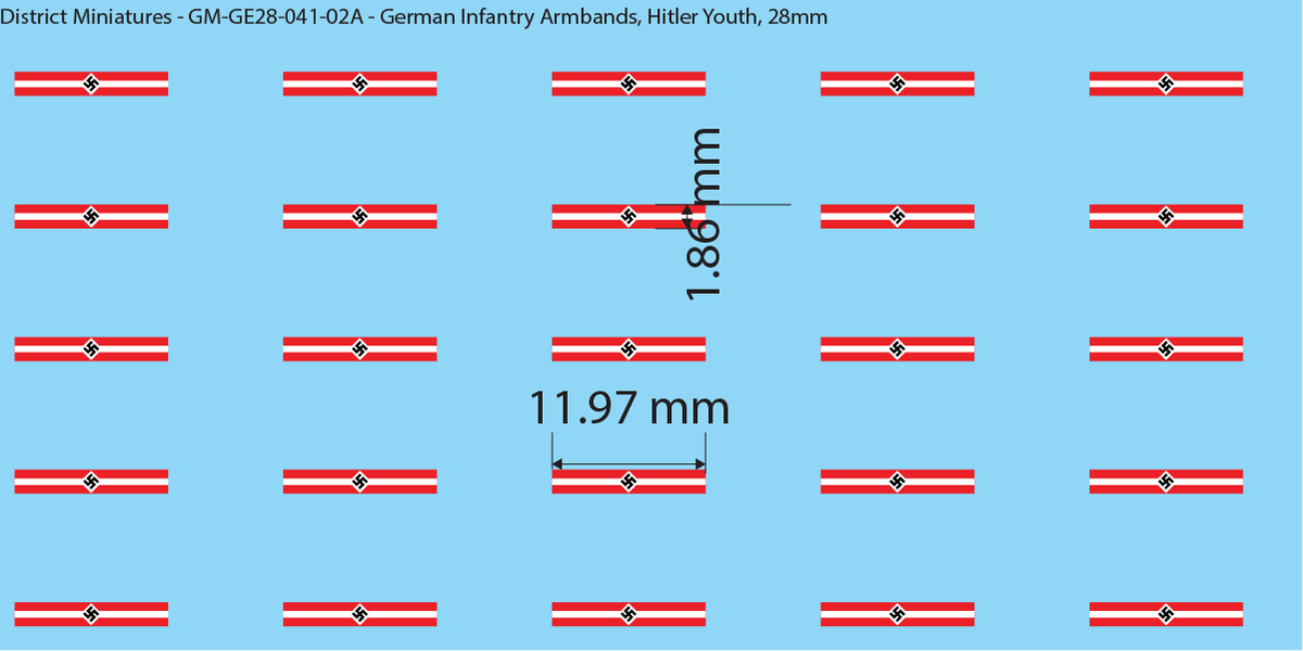 German Infantry Armbands, Hitler Youth, 28mm