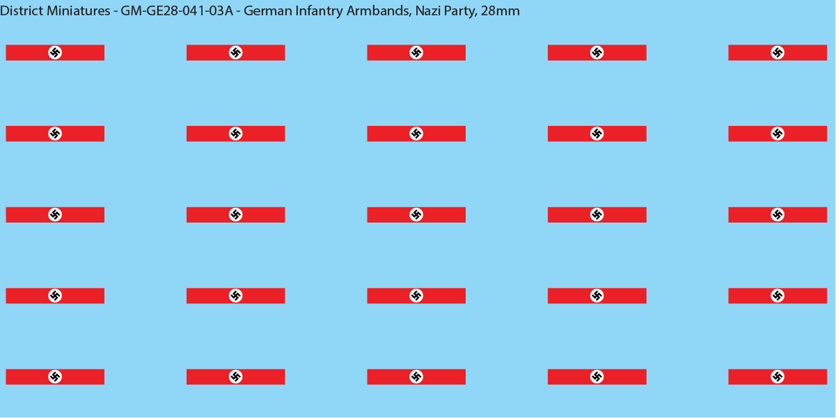 German Infantry Armbands, Nazi Party, 28mm