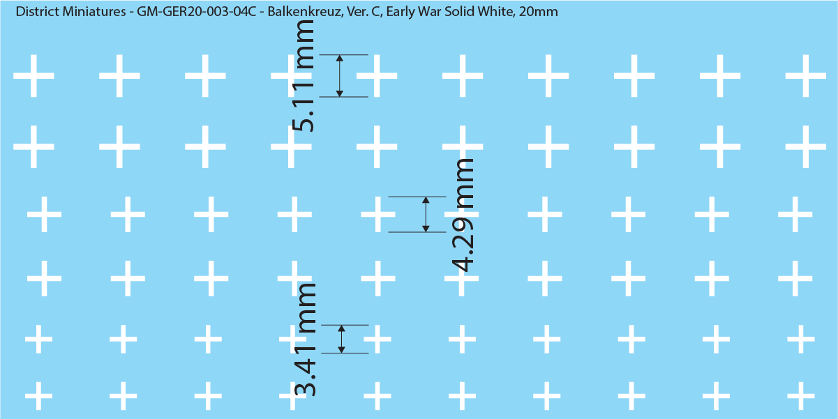 WW2 German Balkenkreuz, 20mm Decals