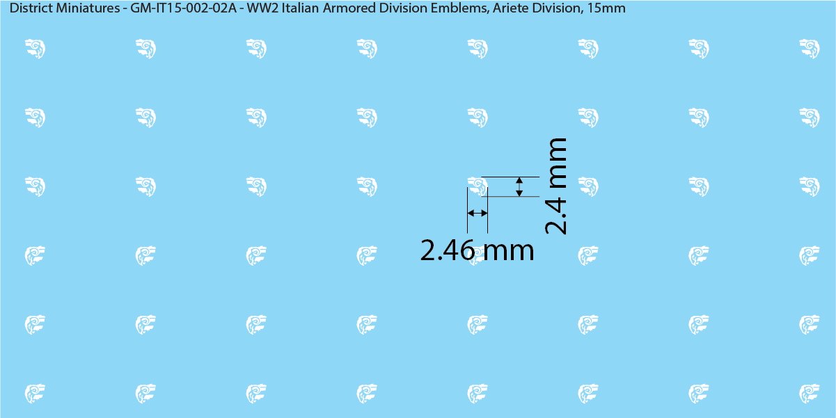 WW2 Italian Decals, Armored Division Emblems (Multiple Options), 15mm Decals