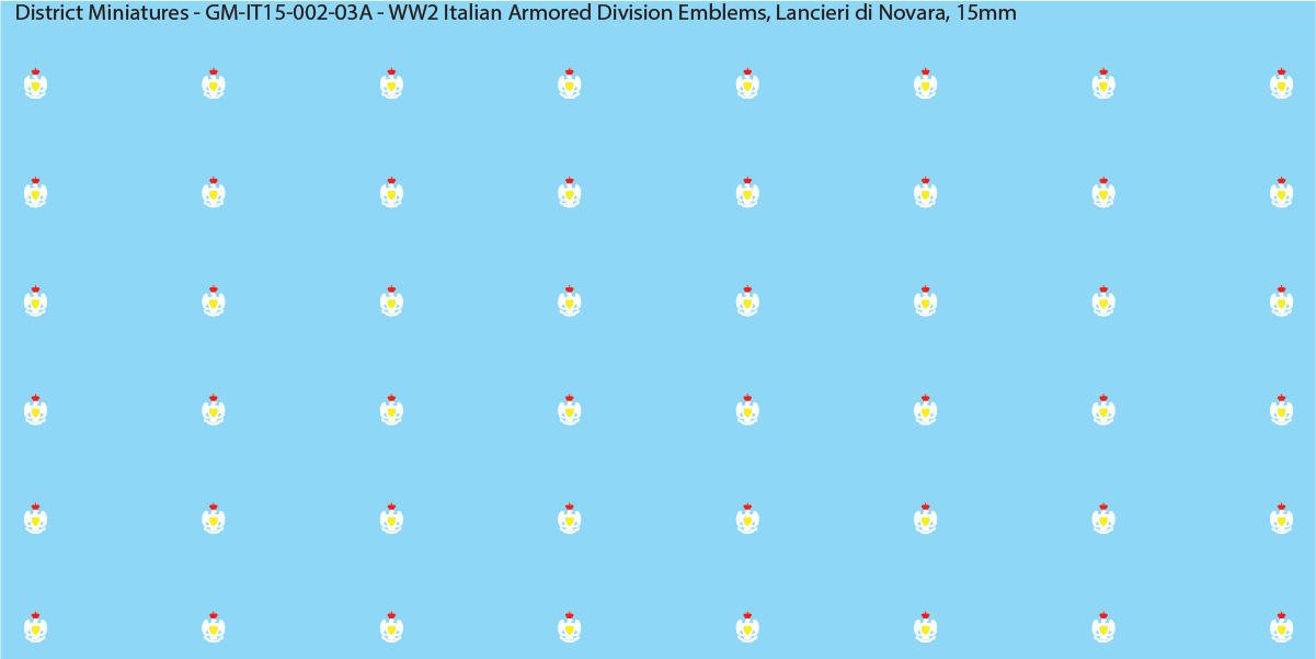 WW2 Italian Decals, Armored Division Emblems (Multiple Options), 15mm Decals