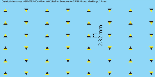 WW2 Italian Decals, Semovente 75/18 Group Markings and Tank Names (Multiple Options), 15mm Decals
