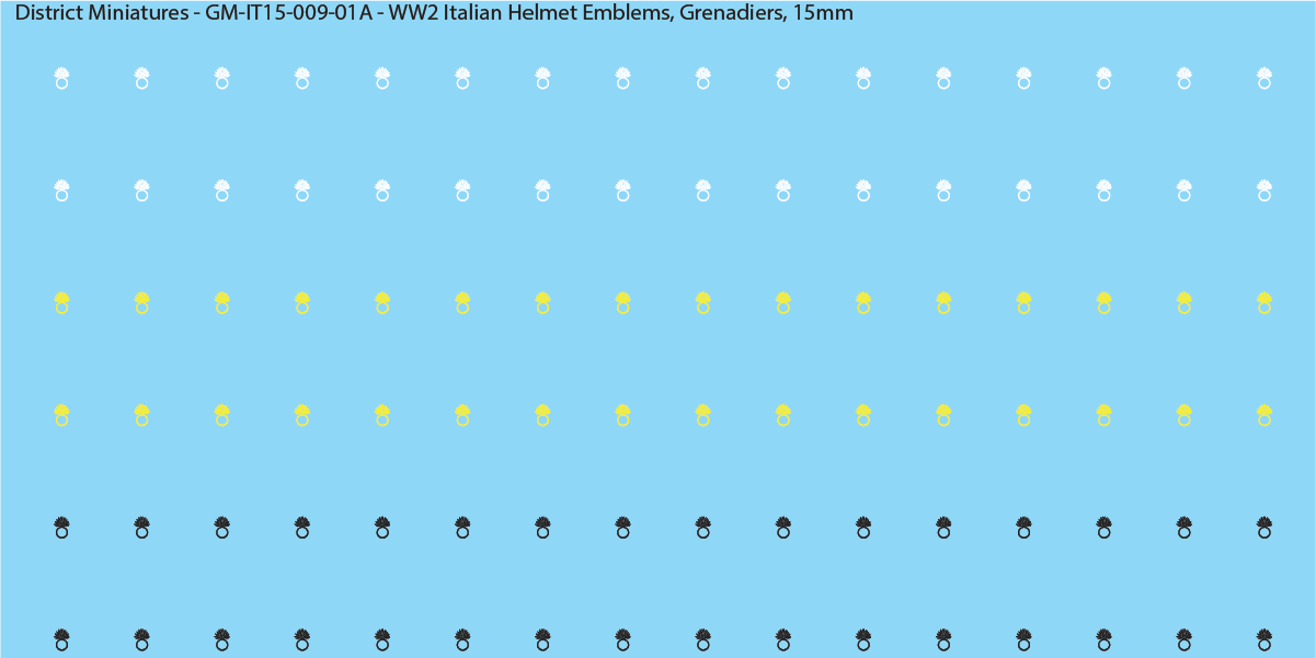 WW2 Italian Decals, Infantry Helmet Emblems (Multiple Options), 15mm Decals