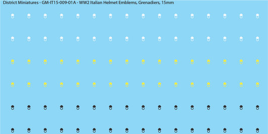 WW2 Italian Decals, Infantry Helmet Emblems (Multiple Options), 15mm Decals