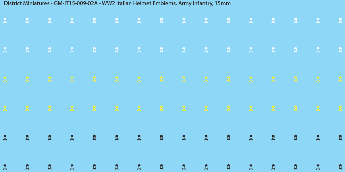 WW2 Italian Decals, Infantry Helmet Emblems (Multiple Options), 15mm Decals
