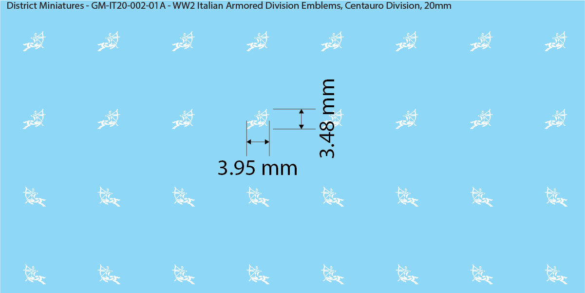 WW2 Italian Decals, Armored Division Emblems (Multiple Options), 20mm Decals