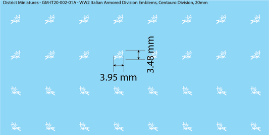 WW2 Italian Decals, Armored Division Emblems (Multiple Options), 20mm Decals