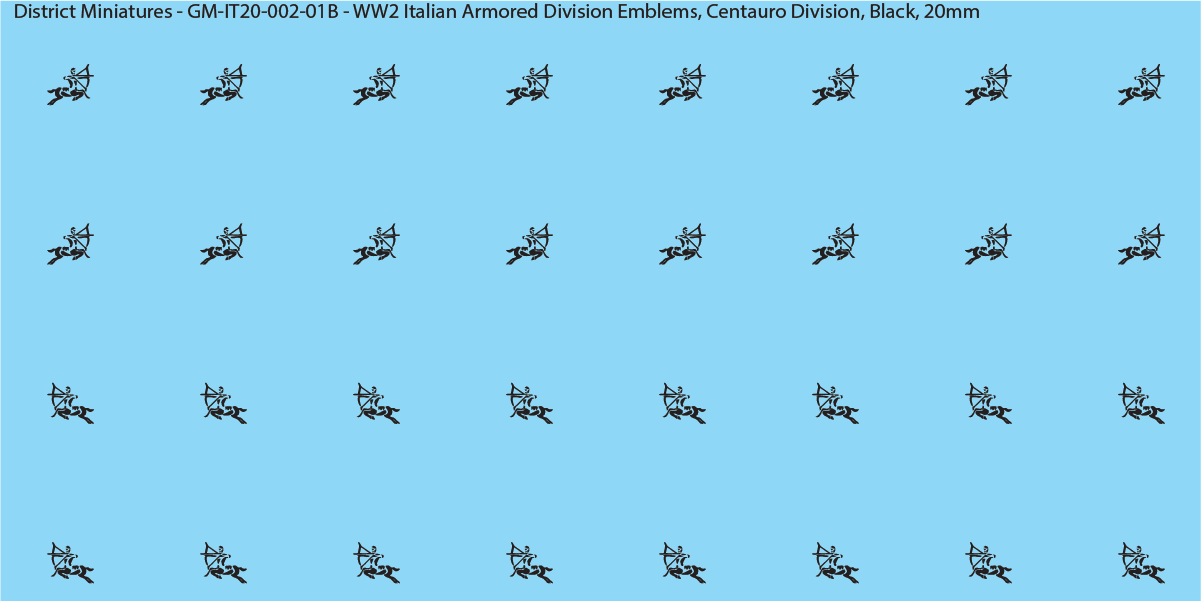WW2 Italian Decals, Armored Division Emblems (Multiple Options), 20mm Decals